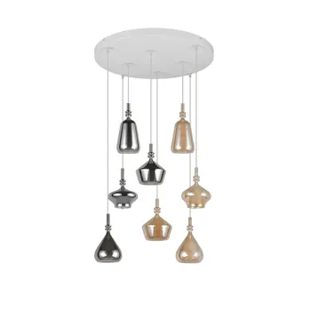 Trio Aldea átlátszó-króm függesztett lámpa (TRI-349430817) E14 8 izzós IP20