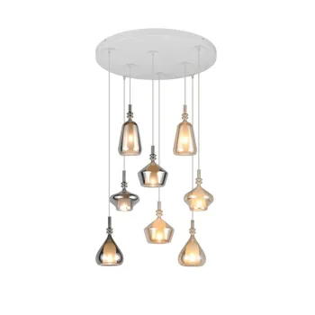 Trio Aldea átlátszó-króm függesztett lámpa (TRI-349430817) E14 8 izzós IP20