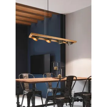 Trio Bell natúr-nikkel függesztett lámpa (TRI-301900467) E14 4 izzós IP20