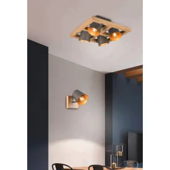 Trio Bell natúr-nikkel mennyezeti lámpa (TRI-601900467) E14 4 izzós IP20