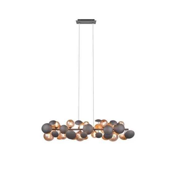 Trio Bubble antracit-arany függesztett lámpa (TRI-317401042) G9 10 izzós IP20