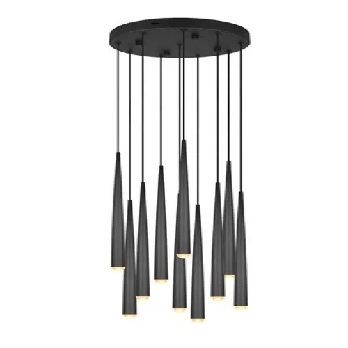 Trio Cala matt fekete LED függesztett lámpa (TRI-354831032) LED 10 izzós IP20
