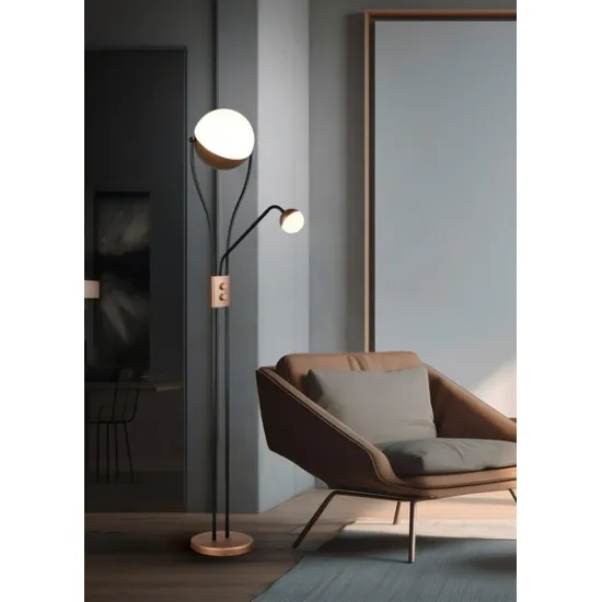 Trio Chris kávébarna LED állólámpa olvasókarral (TRI-478310265) LED 1 izzós IP20