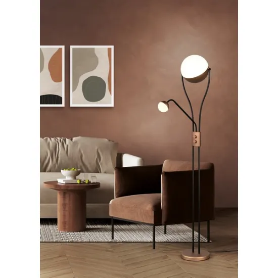 Trio Chris kávébarna LED állólámpa olvasókarral (TRI-478310265) LED 1 izzós IP20