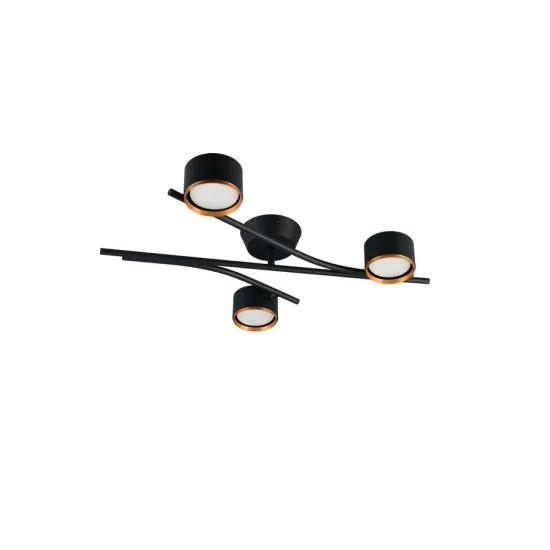 Trio Coda fekete-arany mennyezeti lámpa (TRI-669000380) GX53 3 izzós IP20