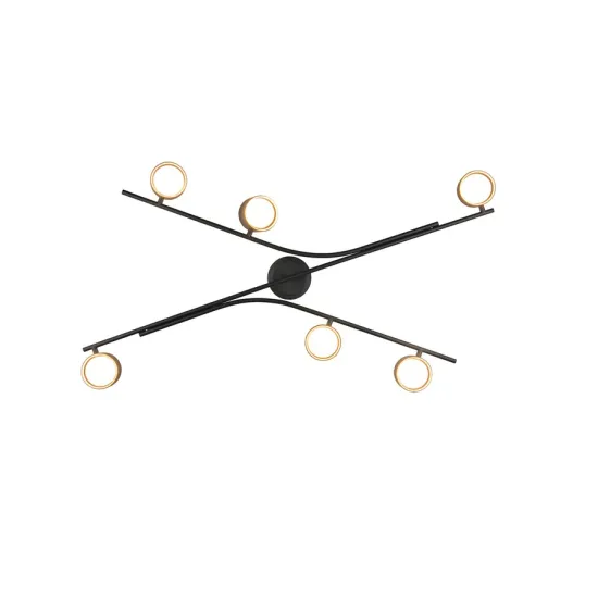 Trio Coda fekete-arany mennyezeti lámpa (TRI-669000680) GX53 6 izzós IP20