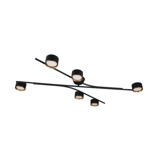 Trio Coda fekete-arany mennyezeti lámpa (TRI-669000680) GX53 6 izzós IP20