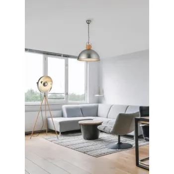 Trio Delhi barna-nikkel függesztett lámpa (TRI-303400167) E27 1 izzós IP20