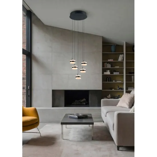 Trio Dios fekete LED függesztett lámpa (TRI-331430532) LED 5 izzós IP20
