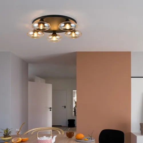 Trio Divina borostyán mennyezeti lámpa (TRI-R66643013) E14 3 izzós IP20