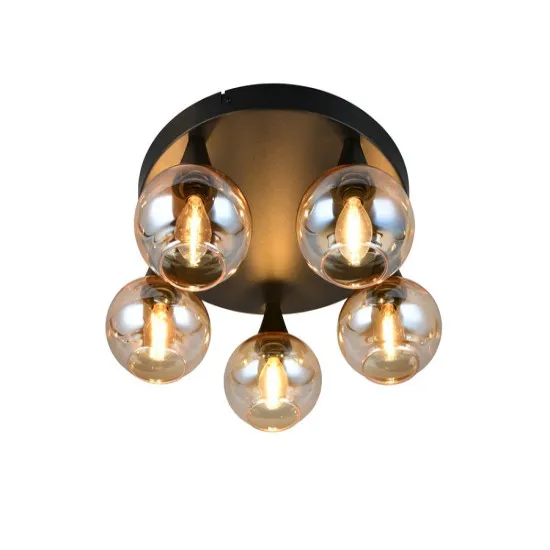 Trio Divina borostyán mennyezeti lámpa (TRI-R66645013) E14 5 izzós IP20