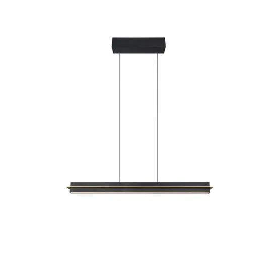 Trio Emerson matt fekete-arany LED függesztett lámpa (TRI-346710180) LED 1 izzós IP20