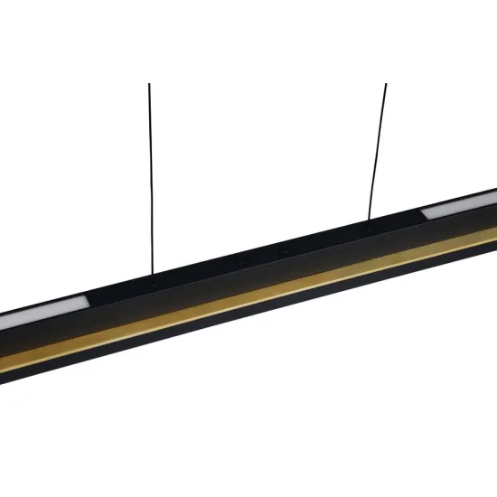 Trio Emerson matt fekete-arany LED függesztett lámpa (TRI-346710180) LED 1 izzós IP20