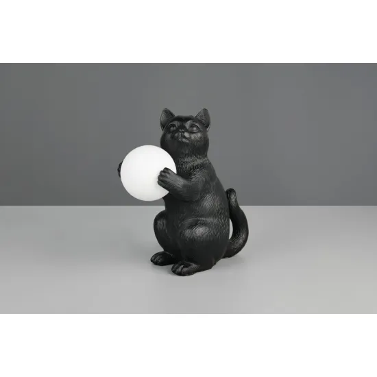 Trio Gatio fekete macska asztali lámpa (TRI-R56621002) G9 1 izzós IP20