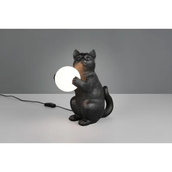 Trio Gatio fekete macska asztali lámpa (TRI-R56621002) G9 1 izzós IP20