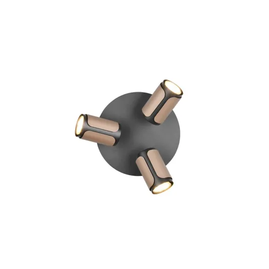 Trio Gillan fekete-barna mennyezeti spotlámpa (TRI-814530365) GU10 3 izzós IP20