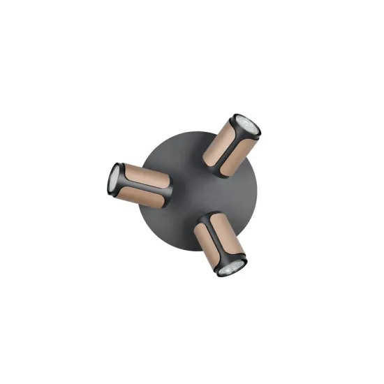 Trio Gillan fekete-barna mennyezeti spotlámpa (TRI-814530365) GU10 3 izzós IP20