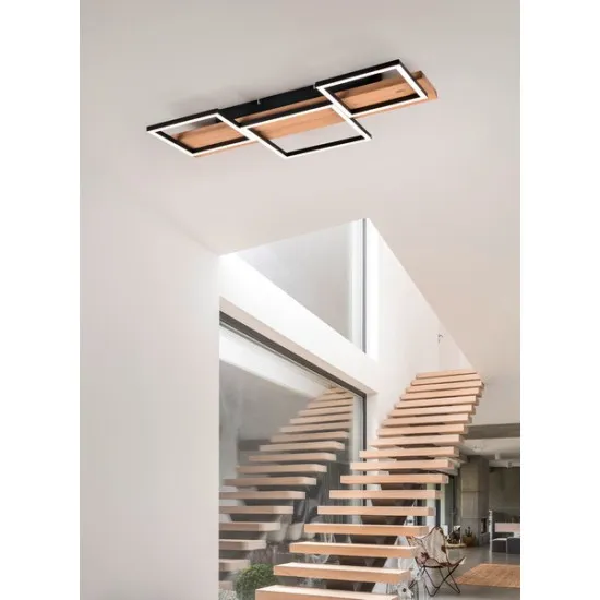 Trio Harper natúr-fekete LED mennyezeti lámpa (TRI-622910332) LED 1 izzós IP20