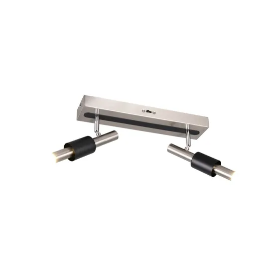 Trio Ikaris matt nikkel-fekete LED mennyezeti spotlámpa (TRI-855310207) LED 2 izzós IP20