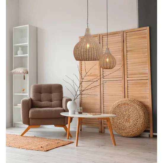 Trio Janne natúr függesztett lámpa (TRI-366700136) E27 1 izzós IP20