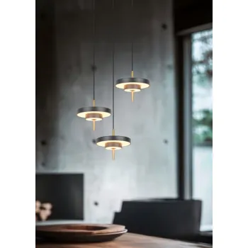 Trio Keaton arany-fekete LED függesztett lámpa (TRI-340230380) LED 3 izzós IP20