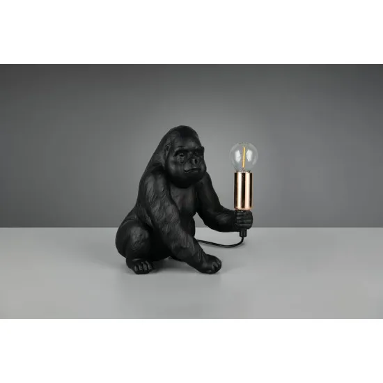 Trio Kong - állatos fekete gorilla asztali lámpa (TRI-R56611002) E14 1 izzós IP20