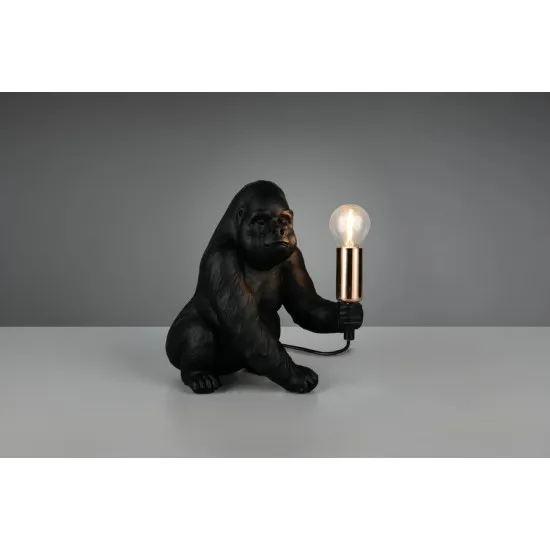 Trio Kong - állatos fekete gorilla asztali lámpa (TRI-R56611002) E14 1 izzós IP20