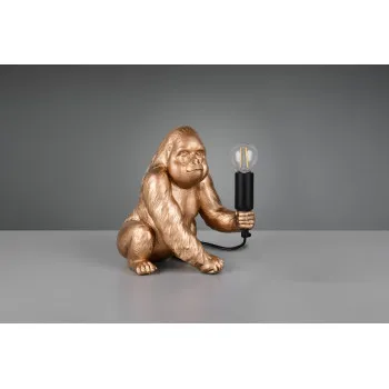 Trio Kong - állatos arany gorilla asztali lámpa (TRI-R56611079) E14 1 izzós IP20