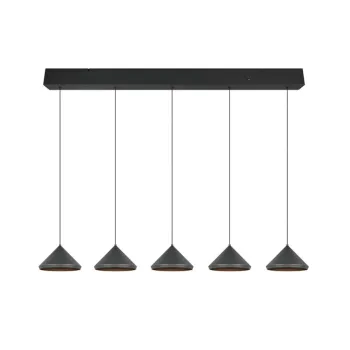 Trio Laguna matt fekete LED függesztett lámpa (TRI-336210532) LED 5 izzós IP20