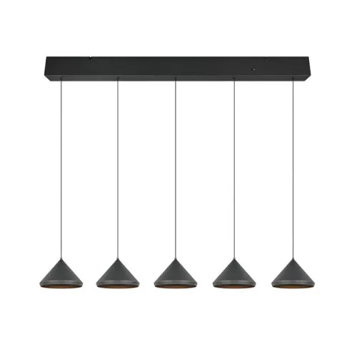 Trio Laguna matt fekete LED függesztett lámpa (TRI-336210532) LED 5 izzós IP20
