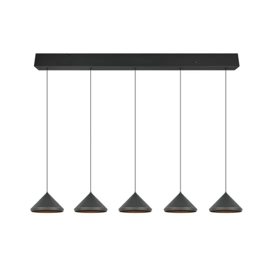 Trio Laguna matt fekete LED függesztett lámpa (TRI-336210532) LED 5 izzós IP20