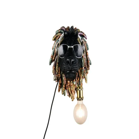 Trio Leo fekete oroszlán fali lámpa (TRI-R26631702) E27 1 izzós IP20