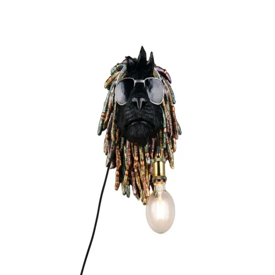 Trio Leo fekete oroszlán fali lámpa (TRI-R26631702) E27 1 izzós IP20