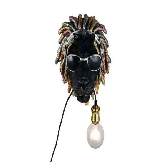 Trio Leo fekete oroszlán fali lámpa (TRI-R26631702) E27 1 izzós IP20