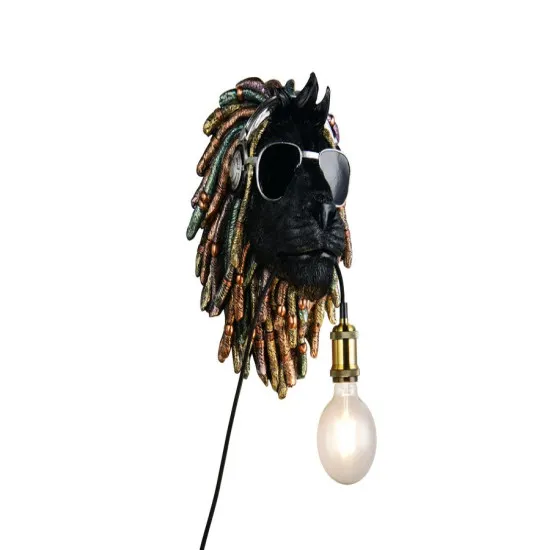 Trio Leo fekete oroszlán fali lámpa (TRI-R26631702) E27 1 izzós IP20