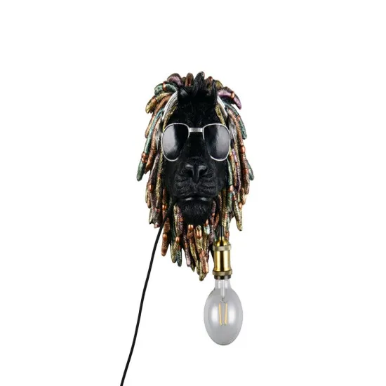 Trio Leo fekete oroszlán fali lámpa (TRI-R26631702) E27 1 izzós IP20