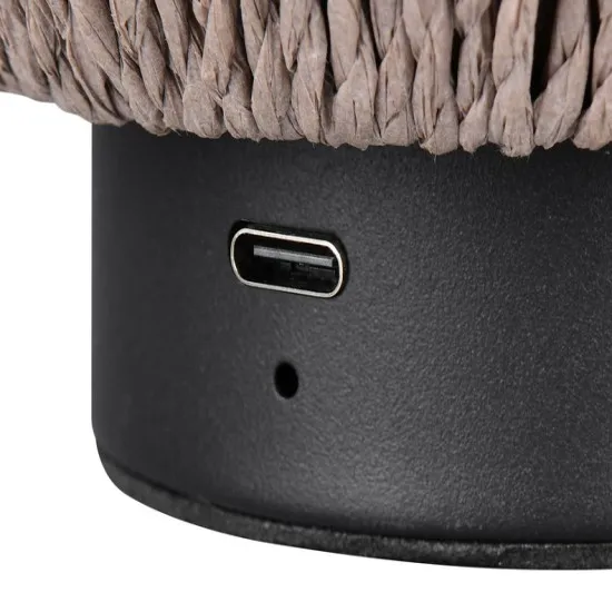 Trio Lira fekete-natúr hordozható LED asztali lámpa (TRI-R55991126) LED 1 izzós IP20