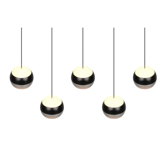 Trio Orbit matt nikkel-fekete LED függesztett lámpa (TRI-344410507) LED 5 izzós IP20