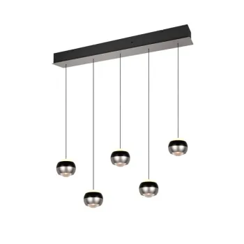 Trio Orbit matt nikkel-fekete LED függesztett lámpa (TRI-344410507) LED 5 izzós IP20