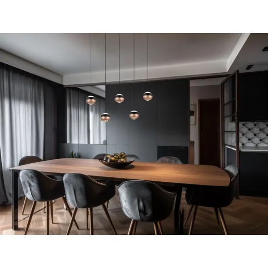 Trio Orbit fekete-kávé LED függesztett lámpa (TRI-344410532) LED 5 izzós IP20