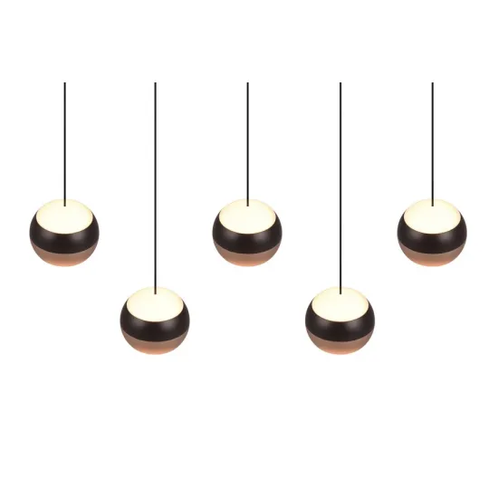 Trio Orbit fekete-kávé LED függesztett lámpa (TRI-344410532) LED 5 izzós IP20