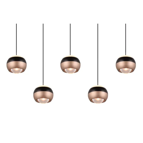 Trio Orbit fekete-kávé LED függesztett lámpa (TRI-344410532) LED 5 izzós IP20