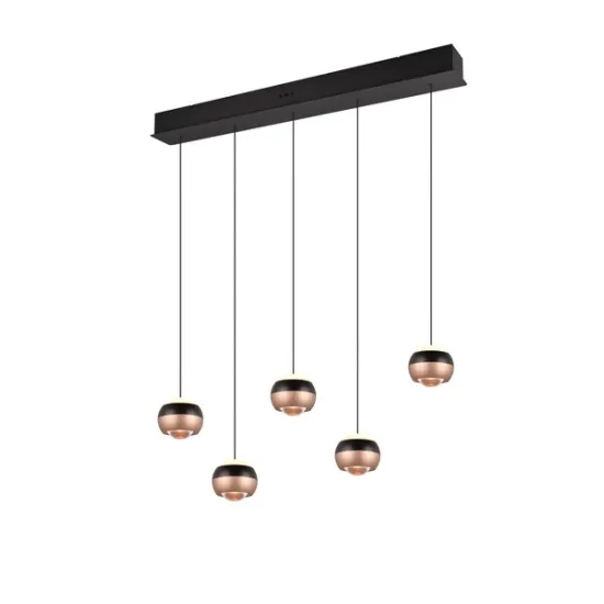 Trio Orbit fekete-kávé LED függesztett lámpa (TRI-344410532) LED 5 izzós IP20