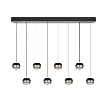 Trio Orbit matt nikkel-fekete LED függesztett lámpa (TRI-344410807) LED 8 izzós IP20