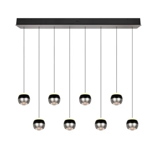 Trio Orbit matt nikkel-fekete LED függesztett lámpa (TRI-344410807) LED 8 izzós IP20