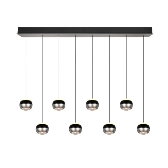 Trio Orbit matt nikkel-fekete LED függesztett lámpa (TRI-344410807) LED 8 izzós IP20