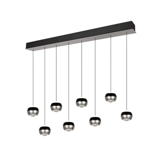 Trio Orbit matt nikkel-fekete LED függesztett lámpa (TRI-344410807) LED 8 izzós IP20