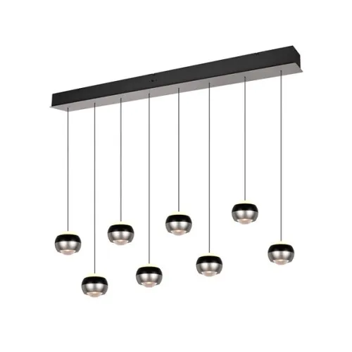 Trio Orbit matt nikkel-fekete LED függesztett lámpa (TRI-344410807) LED 8 izzós IP20