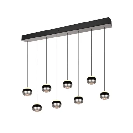 Trio Orbit matt nikkel-fekete LED függesztett lámpa (TRI-344410807) LED 8 izzós IP20