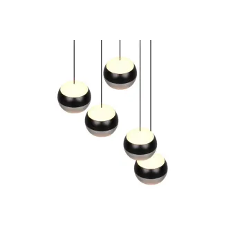 Trio Orbit matt nikkel-fekete LED függesztett lámpa (TRI-344430507) LED 5 izzós IP20